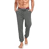 COLORFULLEAF Men's Cotton Pajama Pants Breathable Lounge Sleepwear Soft Jogger Pants with Drawstring & Pockets