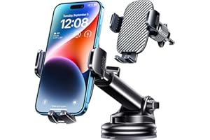 TICILFO Phone Mount for Car Phone Holder [Military-Grade Suction & Stable Clip] Car Phone Holder Mount Windshield Dashboard Air Vent Universal Automobile Mount Fit for All Dash Mounting Kits iPhone