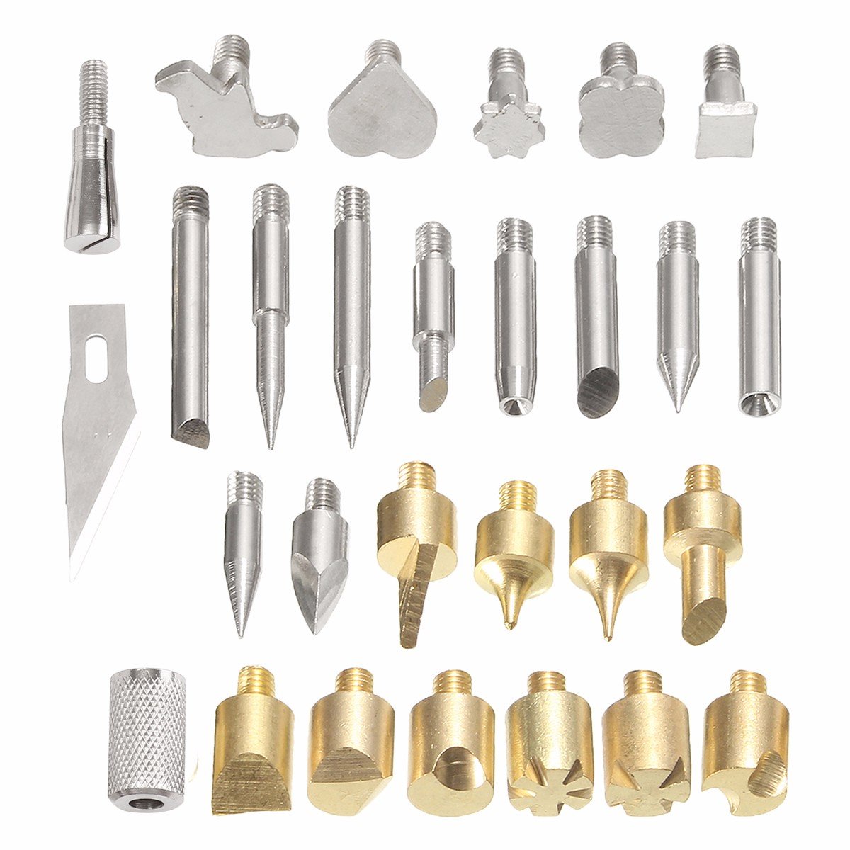 28pcs Wood Burning Pen Extra Tips and Stencils Soldering Iron Burner Hobby Kit Pyrography Wood Burning Alphabet Numbers Symbols Stamps Personalization Set Kit