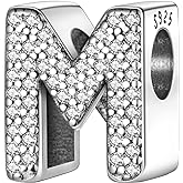 MULA 925 Sterling Silver Charms for Bracelets and Necklaces A-Z Alphabet Beads Dangle Pendants with 5A Cubic Zirconia Jewelry for Women