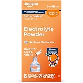 Amazon Basic Care Electrolyte Powder Packets for Kids &amp; Adults, Orange Flavor, 6 Count (Pack of 1)