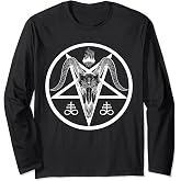 Baphomet Pentagram Goat Skull Long Sleeve T-Shirt