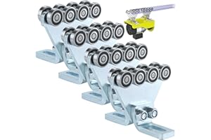 Fuperoo Electric Hoist 8 Wheel Trolley Assembly-Hoist Trolley Rollers.Ideal for Garage Hoist Systems.for use with 1-5/8" Wide and All 1-5/8" or Taller Strut Channel