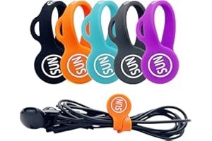 SUNFICON 5 Pack Cable Organizers Magnetic Cable Clips Earbuds Cords Winder Bookmark Clips Whiteboard Noticeboard Fridge Magnets USB Cable Manager Ties Straps for Home,Office,School
