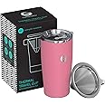 Pour Over Coffee Travel Mug - Coffee Gator all-in-one Travel Coffee Maker and Thermal Cup - Vacuum Insulated Stainless Steel 