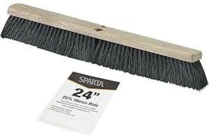 Carlisle 4504103 Flo-Pac Fine/Medium Floor Sweep with Tampico Center, Blended Horsehair Bristles, 24" Block Size, 3" Trim, Bl