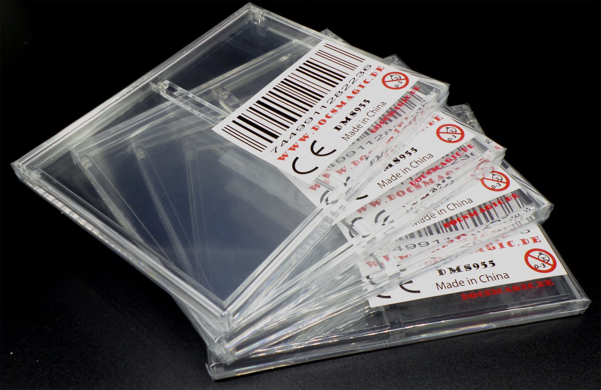 docsmagic.de 4 x Acrylic Display for 2 Booster Packs Magnetic Lid - UV Safe - PKM MTG YGO - Display Case