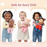 OUOZZZ Pink Soft Rag Doll 10" 25cm Machine Washable Safe Baby Doll view 5