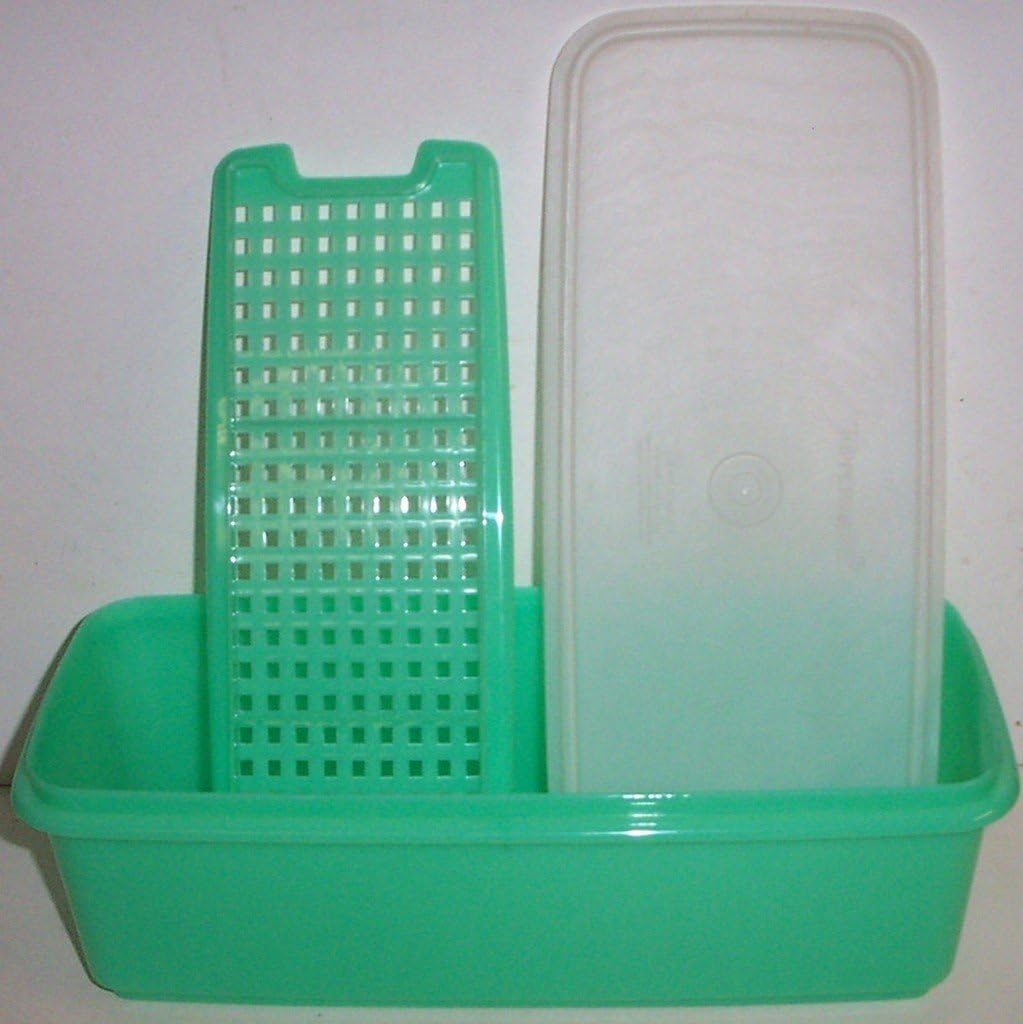 Tupperware Vintage Jadite Green Large EasyCrisp Vegetable Crisper
