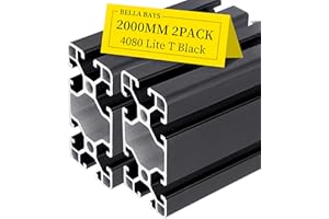2pcs 4080 T Slot Aluminum Extrusion Profile 2000mm 78.74inch European Standard Anodized Extruded Linear Rail Guide Frame for DIY Workbenche Furniture Fitness Equipment Machinery Shelf Black BELLA BAYS