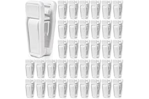 KISEER 40 Pcs Plastic Baby Hanger Clips Slim-line Finger Clips Set for Clothes Hanger Velvet Hanger (White)