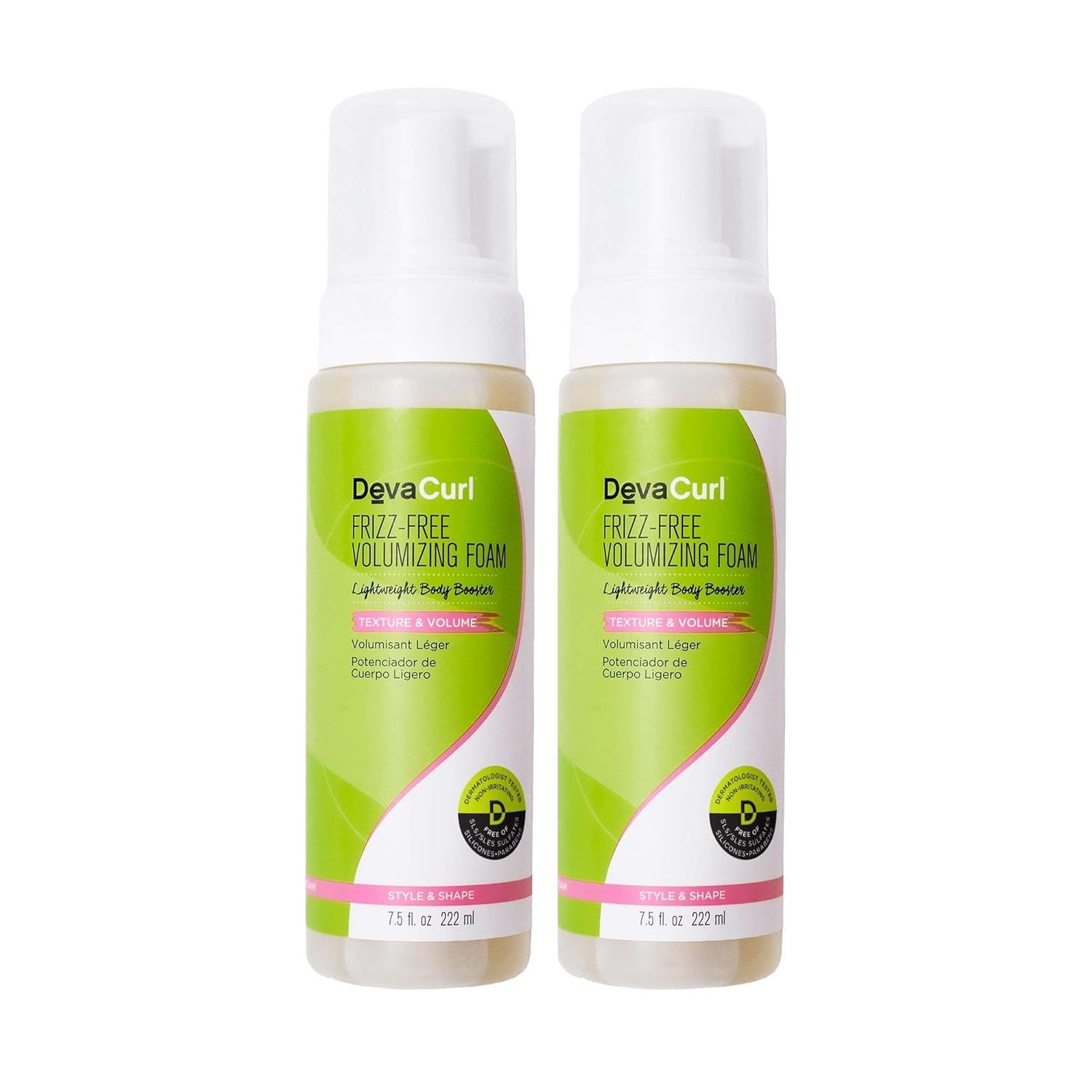 DevaCurl Frizz-Free Volumizing Texture Foam, 7.5 Ounce, 2-Pack : Beauty