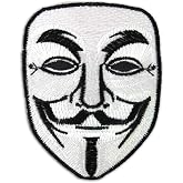 Graphic Dust Vendetta Embroidered Iron on Patch Anonymous Fawkes Guy Mask Halloween Justice Law