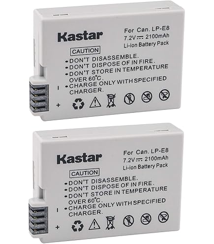 2x Akku Für Canon EOS 550D, 700D, 650D, 600D – 1140mAh, 7,4V, Li-Ion, Ersatz Für Canon LP-E8