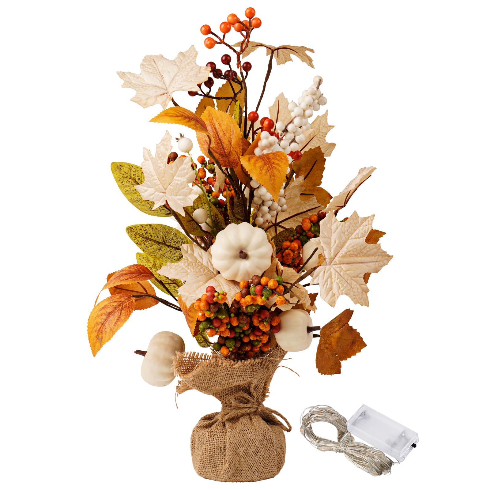 Photo 1 of **DAMAGE**CRCZK Thanksgiving Maple Leaf Table Tree Decoration Thanksgiving Pumpkin Artificial Tree Decorations Inddoor Fall Table Centerpiece Decor for Party Home Kitchen Autumn Tray