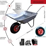 Samuel Alexander 65 Litre Galvanised Wheelbarrow 60kg Capacity Heavy Duty view 2