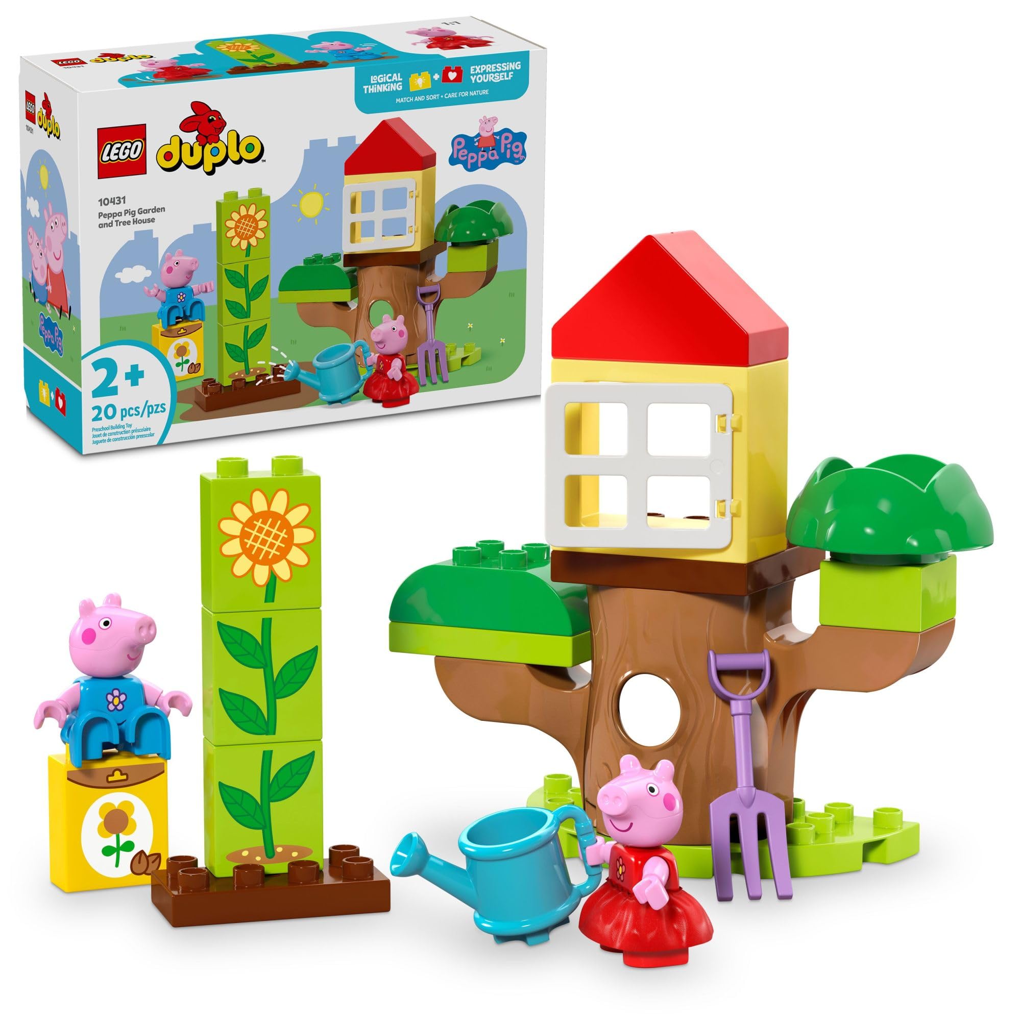 Photo 1 of LEGO DUPLO Peppa Pig Garden and Tree House Toddler Toy, Building Block Learning Set for Preschool Kids with 2 Figures Included, Peppa Pig Toy Gift Idea for Toddlers Ages 2 and Up, 10431