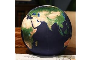 PPKZW Ultra-ealistic Earth Round Pillow 3D Planet ，Moon ，Earth，The Sun Decoration Earth Pattern Pillow Round Throw Pillow Props Ball Pillow,Deep Blue Earth/6.69inch
