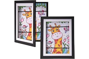 GMOND 2 pack Kids Art Frames,8.5 by 11 Picture Frame,Kids Artwork Frames Changeable,Picture Frames 8.5×11,Holds 50PCS,Front Opening Photo Frames in Black Art Display for Kids Artwork