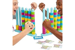 Color Stack Challenge Game, Color Matching Stacking Puzzle for 2 Players, Fast Pattern Ring Stack Board Game Competitive Tabl