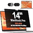 Privacy Screen for MacBook Pro 14 Inch 2021-2024 M4 /M4 Pro /M4 Max /M3 /M3 Pro /M3 Max /M2 Pro /M2 Max /M1 Pro /M1 Max, Magnetic Removable Anti Blue Light Glare Screen Protector