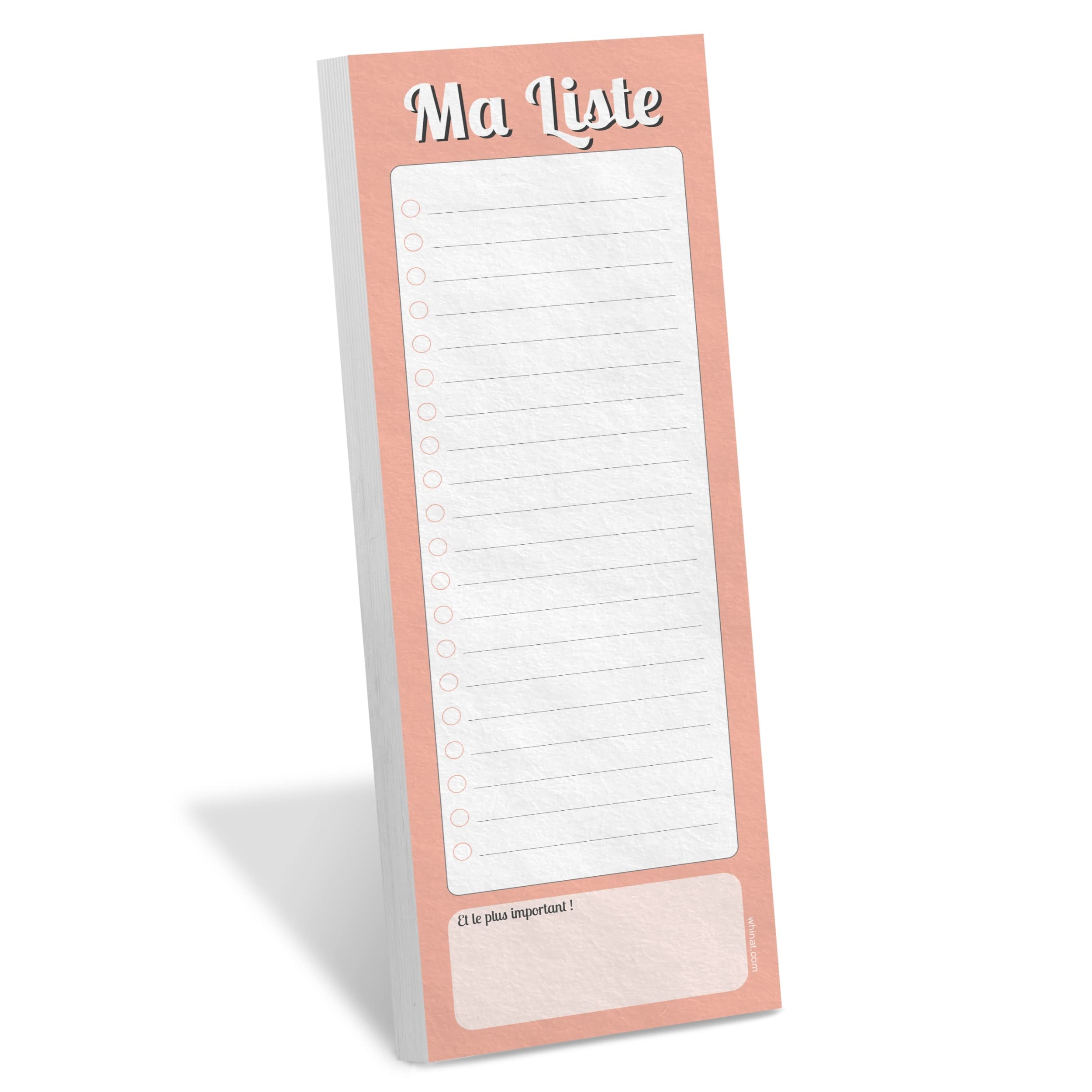 MA List Magnetic Notepad for the whole family to put on your fridge and don't forget anything - for shopping lists / Todo List / Pense beast - for the fridge - Made in France (Peach)