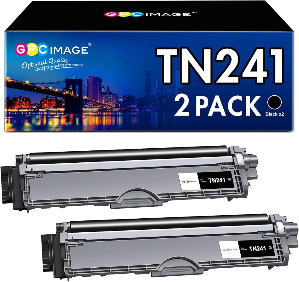 GPC Image TN241 Black Toner 2-Pack for Brother HL-3140CW MFC-9330CDW DCP-9020CDW