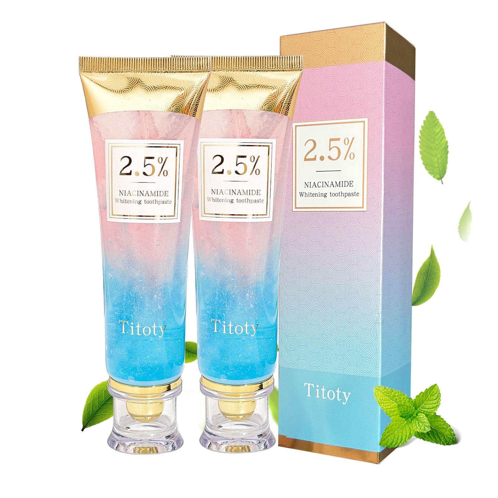 Photo 1 of 2pcs Niacinamide Whitening Toothpaste, 2.5% Niacinamide Intensive Whitening Toothpaste with Natural Gentle Care Deep Stain Removal Clean Mint Flavor, Improves Gum Health, Fresh Breath (2)