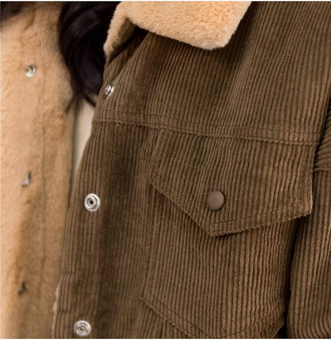 Gihuo Women's Vintage Corduroy Sherpa Fleece Lined Jacket Thickened Warm Quilted Jacket at  Women's Coats Shop