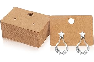 TRINKRITTEY 100 Pcs Earring Cards Earring Display Holder Cards Paper Hanging Earrings Tags for Jewelry Display Ear Studs (Brown)