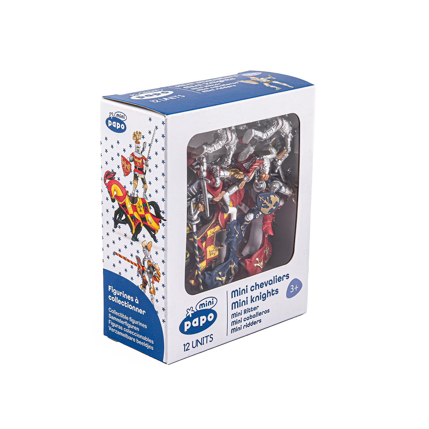 Papo - Mini Knights Figures Set Of 12 - Ages 3+ - Realistic Miniature Characters - Hand Painted - Portable - Toy for Kids - Medieval And Fantasy Game Gift Idea