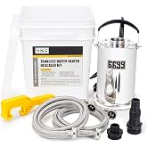 6699 Tankless Water Heater Flushing Kit Includes 1/3HP Stainless Steel Sump Pump with Two Adapters &amp; 3 Gallons Pail with Bucket Lid Opener &amp; Two 1/2&rdquo; Dia X 6&rsquo; Hoses with Washers