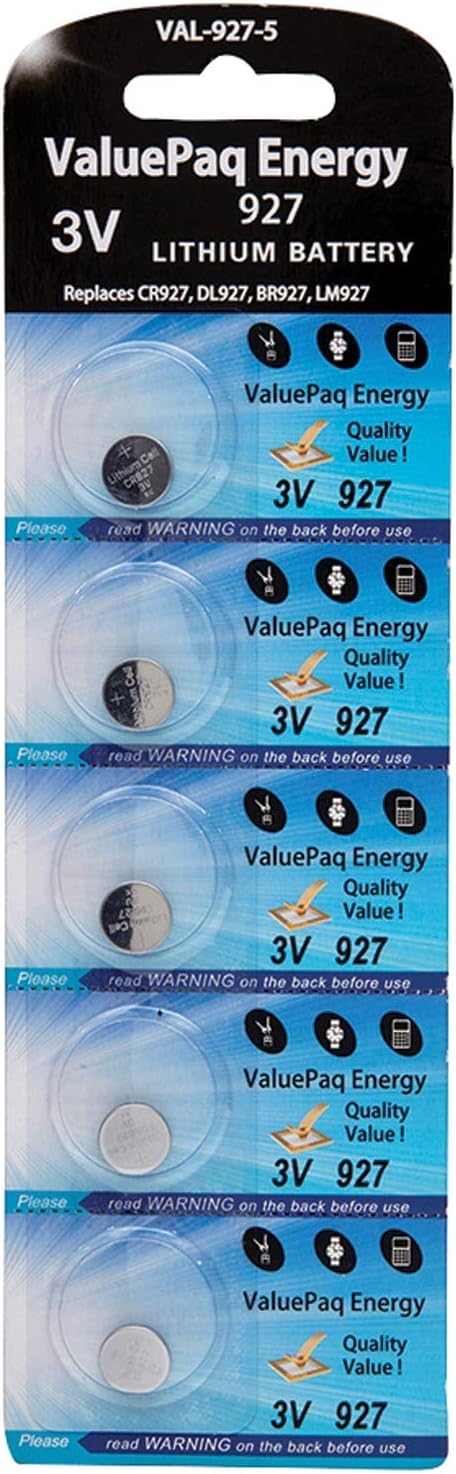 Dantona Valuepaq Energy 927 Lithium Coin Cell Batteries, 5 Pk