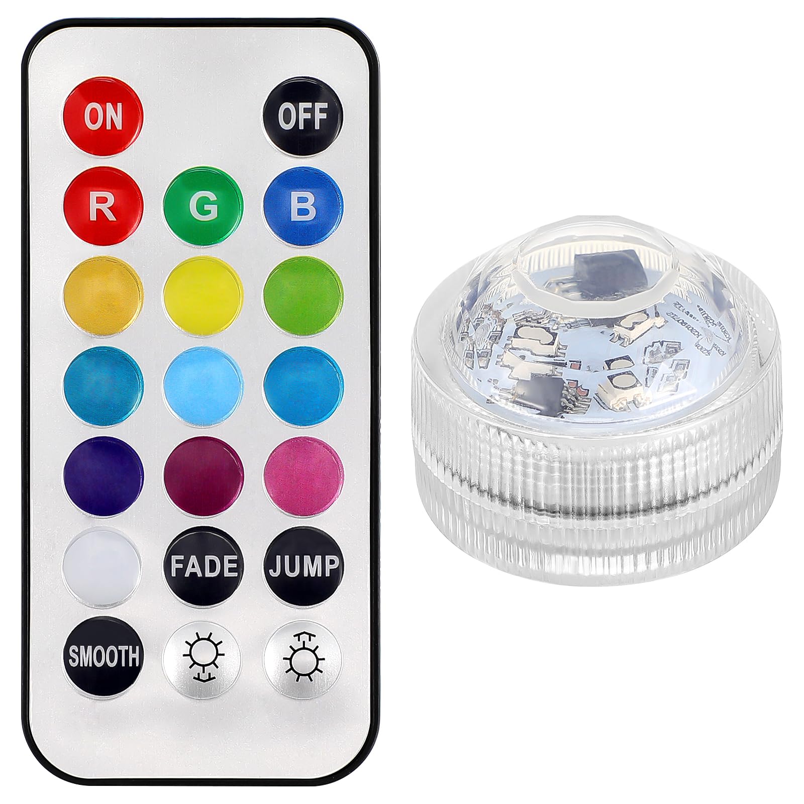 Uonlytech RGB Submersible Led Lights Waterproof Battery Operated Underwater Lights with Remote Control for Wedding Party Vase Aquarium Christmas Halloween Decoration