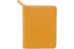 Moterm Zippered Leather Cover for Stalogy B6 Planners (Pebbled-Mustard)