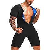 DYUAI Sauna Suits for Men Sauna Sweat Shirt Heat Trapping Vest Full Body Shaper Workout Top with Shorts Exercise Fitness