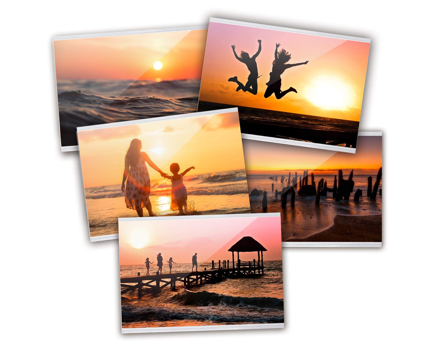 Close Up Premium Fridge Photo Frame, magnetic pockets Picture Frames for Photos & Postcards, Magnetic Photo Sleeve - Transparent - 10x15 cm - Set/pack of 5