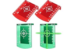 TOODOO 4 Pieces Laser Targets Magnetic Floor Laser Targets Plate Laser Card with Stand for Green Laser Level Red Laser Level to Enhancing the Visibility
