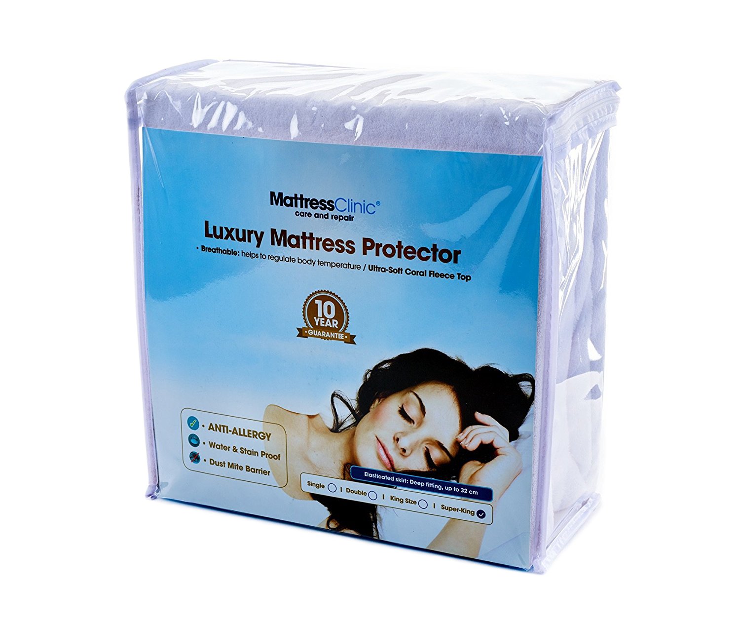 Mattress Clinic Ultra-Soft, Luxury Mattress Protector (Super King) | Waterproof, Breathable & Machine Washable, Anti Allergy Mattress Topper