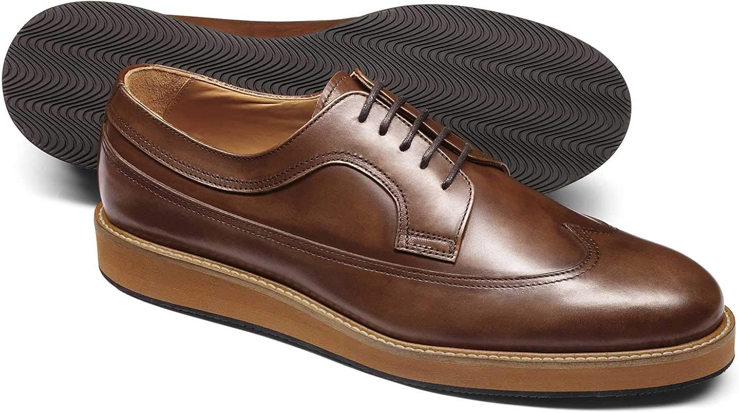 Charles Tyrwhitt Tan Lightweight Winged Derby Shoe Size 9 Charles Tyrwhitt Tan Lightweight Winged Derby Shoe Size 9