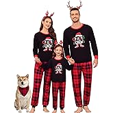 SWOMOG Family Christmas Pjs Matching Sets Christmas Pajamas for Family Xmas Jammies Set Christmas Holiday Sleepwear