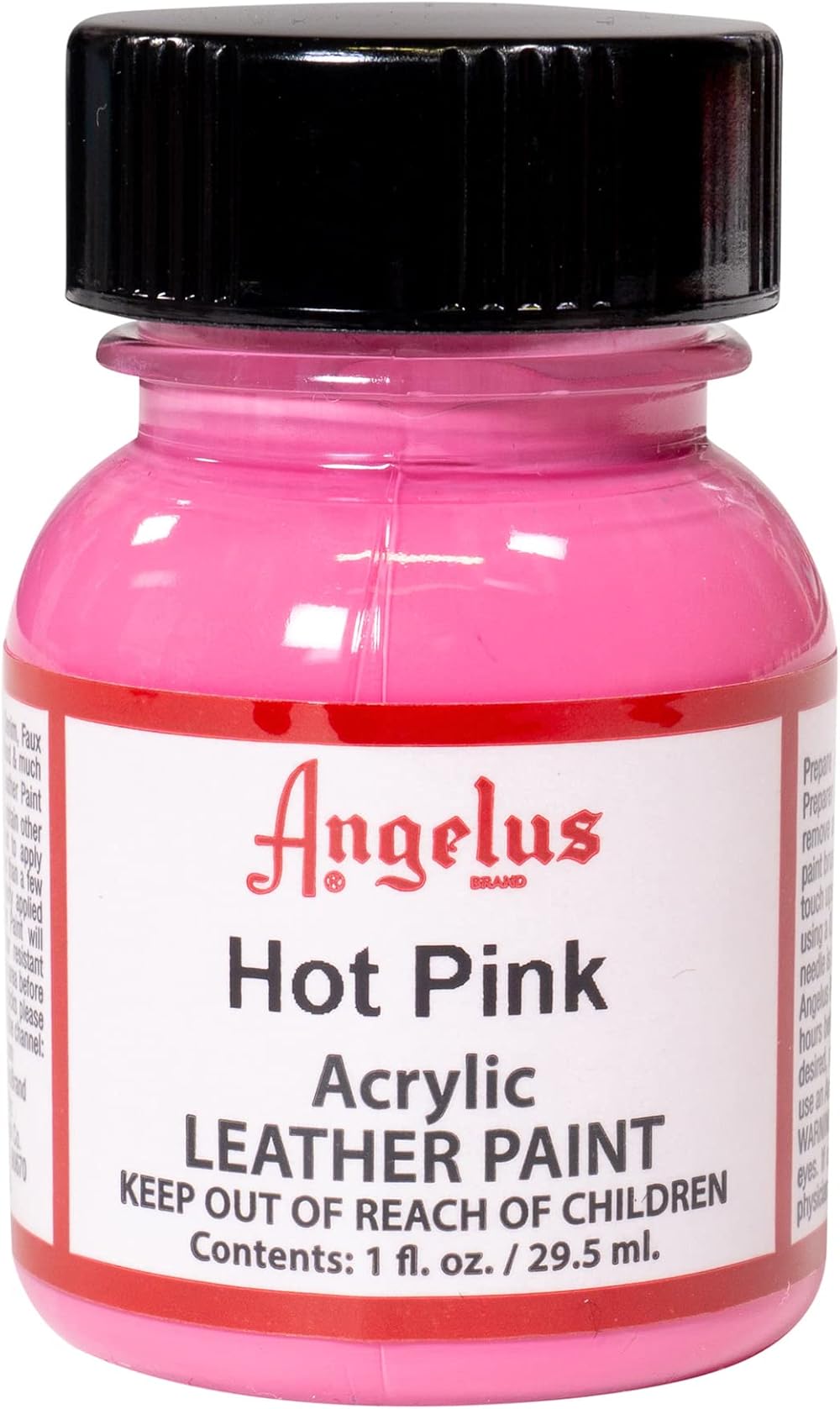 Angelus Acrylic Leather Paint - 1 oz Hot Pink - Flexible, Non-Toxic