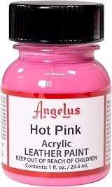 Angelus Acrylic Leather Paint - 1 oz Hot Pink - Flexible, Non-Toxic
