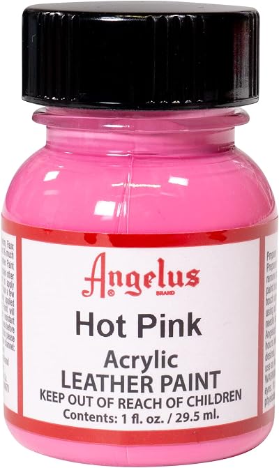 Angelus Acrylic Leather Paint - 1 oz Hot Pink - Flexible, Non-Toxic