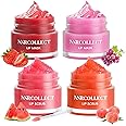 ANRCOLLECT Lip Scrub & Lip Mask - Overnight Treatment Lip Care Kits with 2 Lip Exfoliator & 2 Sleeping Lip Balm, Intense Hydration Lip Set for Dry Chapped Cracked Lips, Exfoliate & Moisturize (4 Pack)