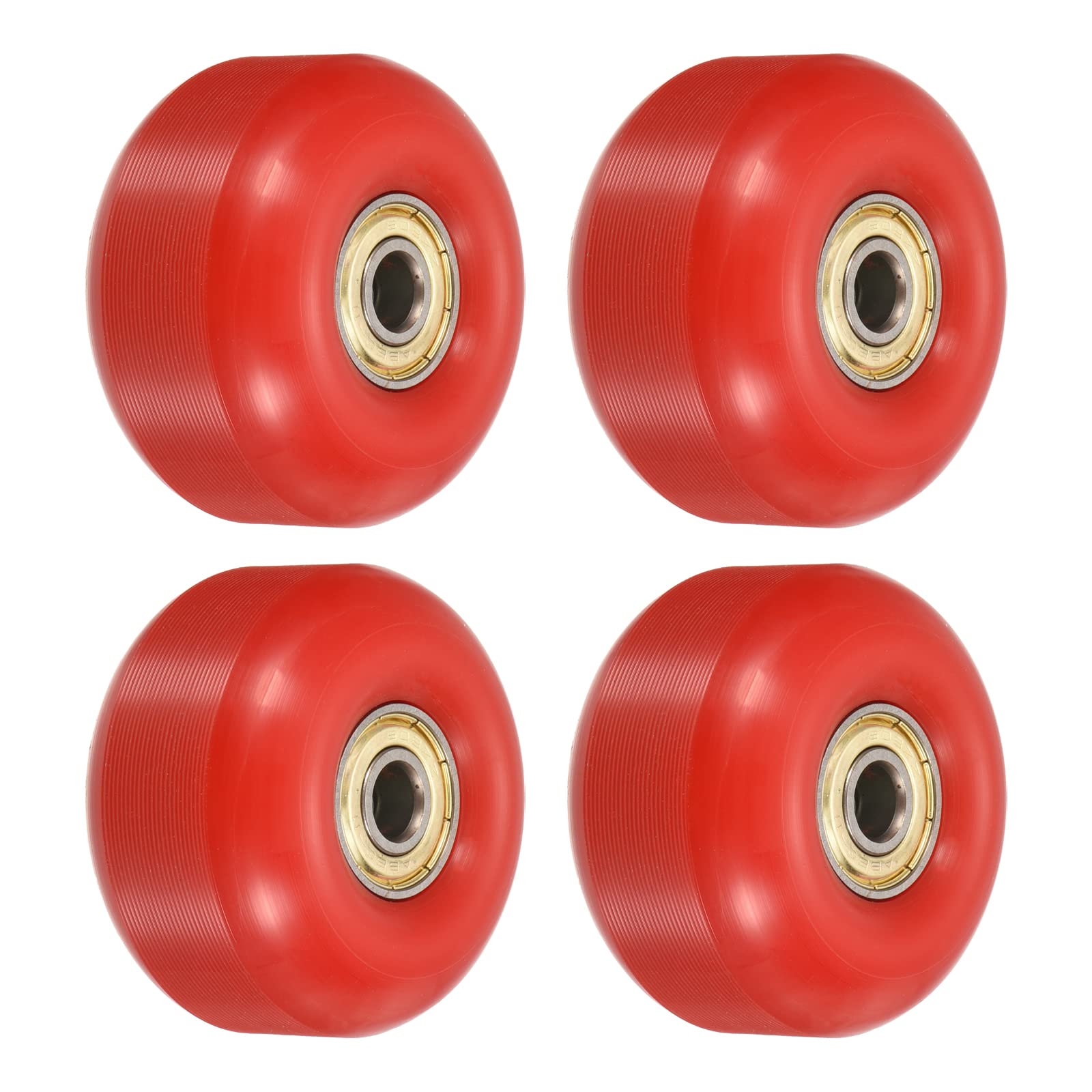 PATIKIL 52mm Skateboard Wheels with Bearings, 4 Pack Street Wheels for Skateboards Cruiser Wheel Replacement 95A, Red Golden