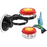 Gbekery Handheld Hummingbird Feeders (Set of 2) with Window Mount Suction Cup, New Upgraded Small Glass Hummingbird Feeder for Outdoors, Mini Window Humming Birds Feeders