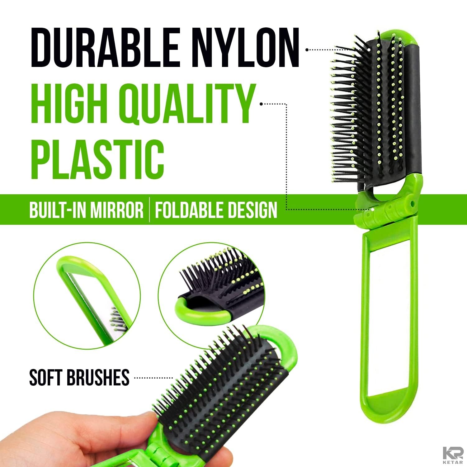 4 Pcs Travel Hair Brush - 4.25x1.49