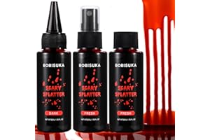 BOBISUKA 3PCS Halloween Realistic Washable Fake Blood Spray, Dripping Blood Makeup Kit for SFX, Cosplay, Party, Stage, Horror Film