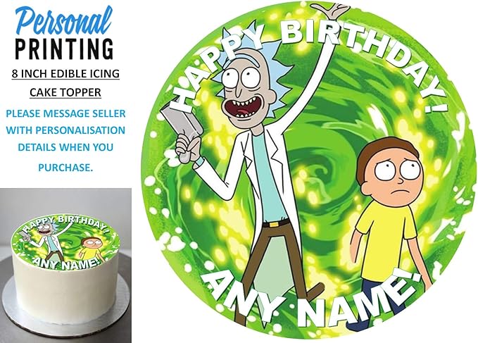 PP Rick and Morty Colours Personalised Name Age Happy